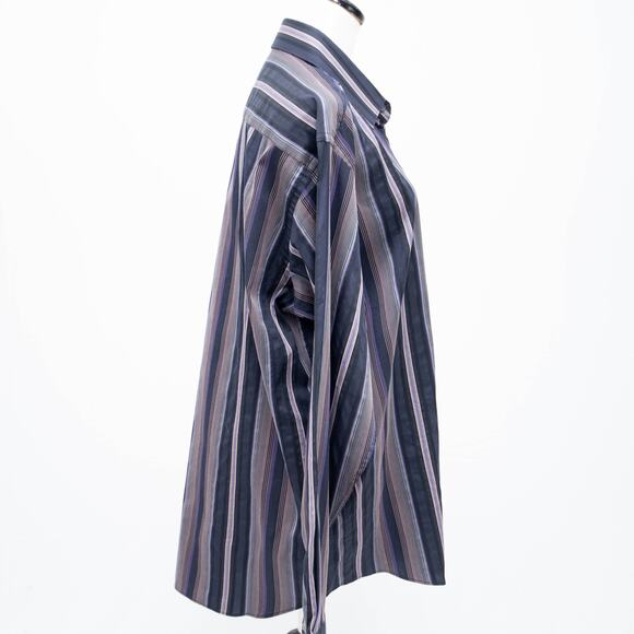 Bugatchi Multi-Color Striped Button Down Shirt Size Large - Picture 4 of 8
